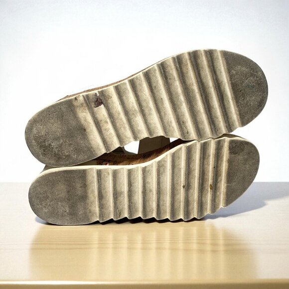 Steve Madden Womens White Platform Sandals 8.5M Cork Sole Elastic Straps Comfort - Picture 8 of 8